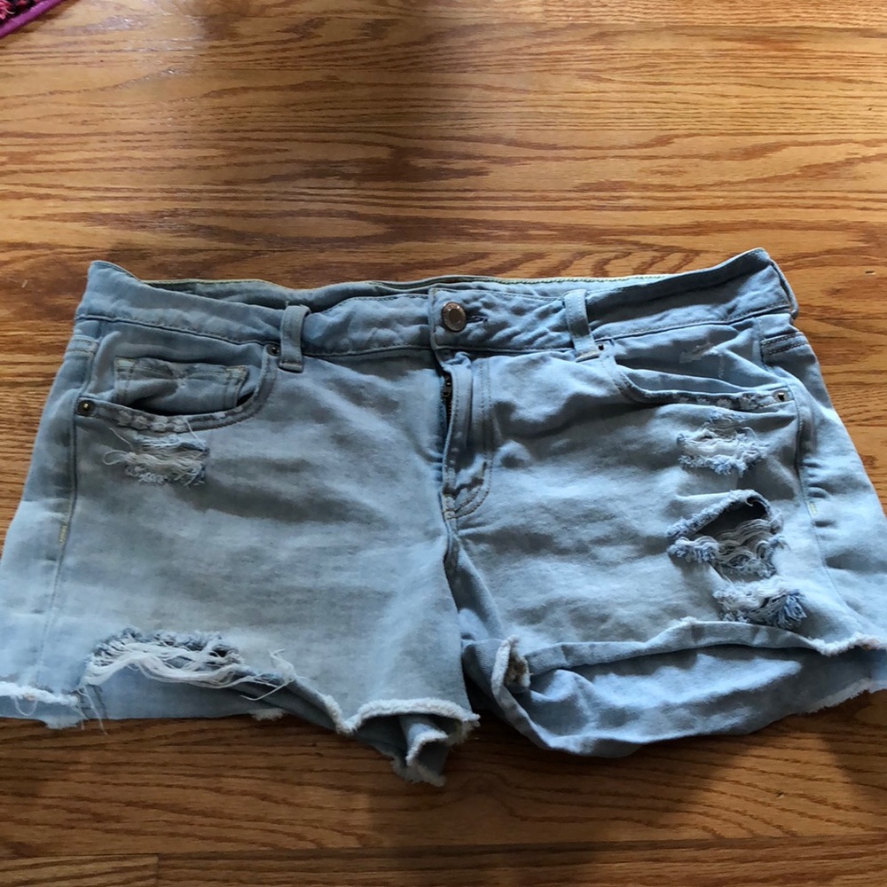 American Eagle distressed denim shorts